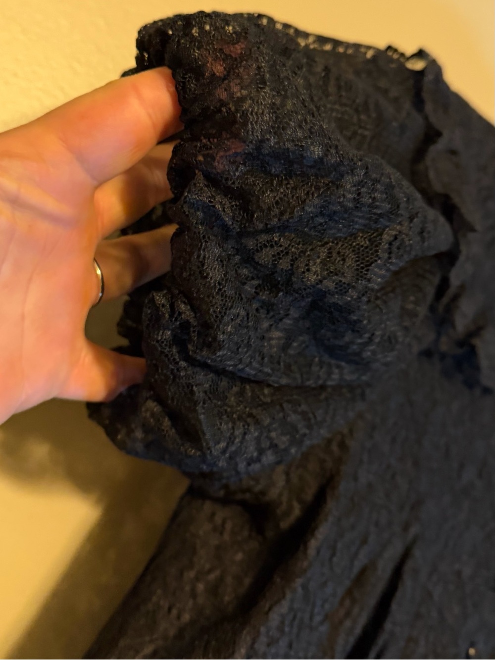 Vintage 70’s Ideal Lingerie Black All Over Lace Whimsigoth Cottagecore Cape - Picture 6 of 13
